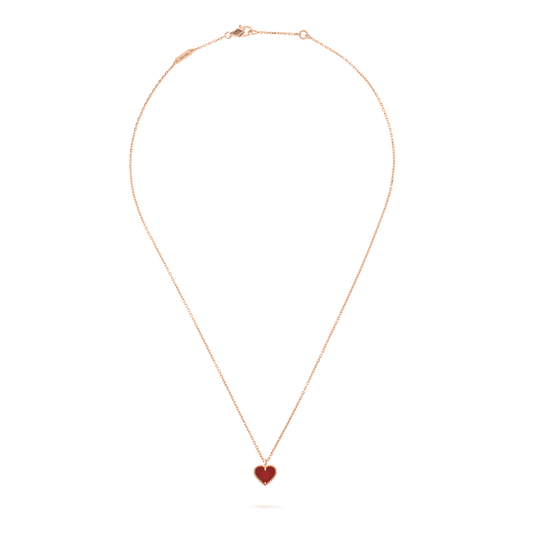 [Luna Brilliance]SWEET CLOVER CARNELIAN HEART NECKLACE