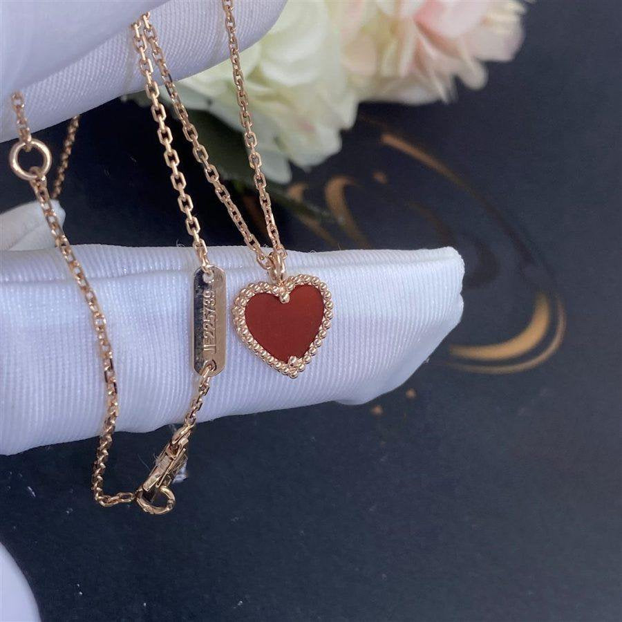 [Luna Brilliance]SWEET CLOVER CARNELIAN HEART NECKLACE