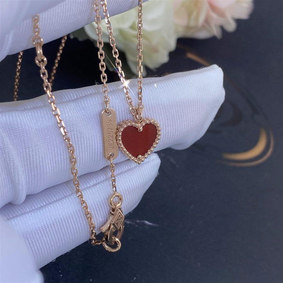 [Luna Brilliance]SWEET CLOVER CARNELIAN HEART NECKLACE