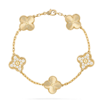 [Luna Brilliance]CLOVER BRACELET 5 MOTIFS GOLD DIAMOND