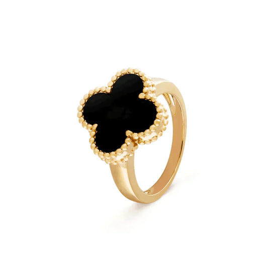 [Luna Brilliance]CLOVER ONYX RING