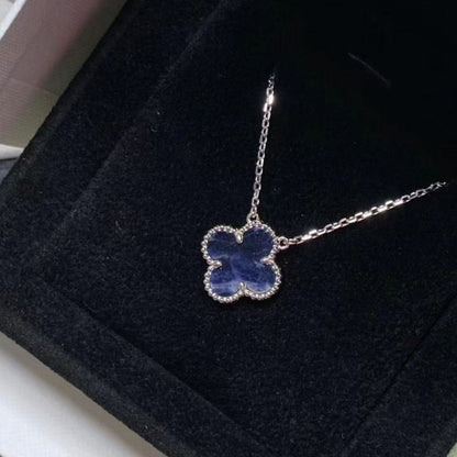[Luna Brilliance]CLOVER 15MM PIETERSITE NECKLACE SILVER