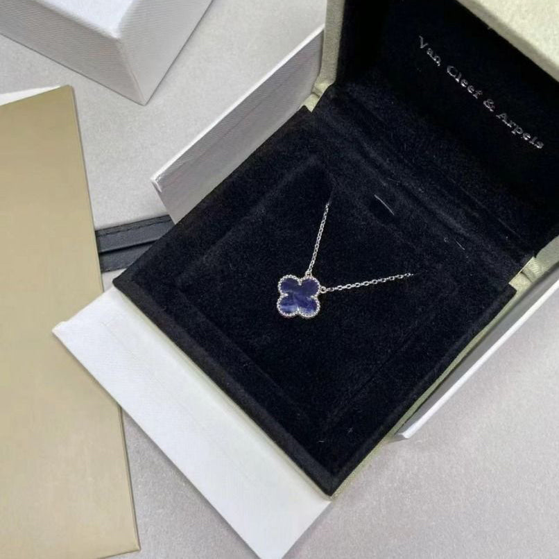 [Luna Brilliance]CLOVER 15MM PIETERSITE NECKLACE SILVER