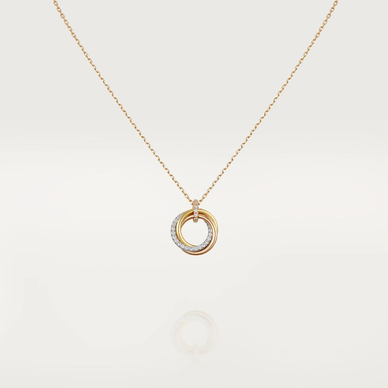 [Luna Brilliance]TRINITY NECKLACE SILVER GOLD PINK GOLD DIAMONDS