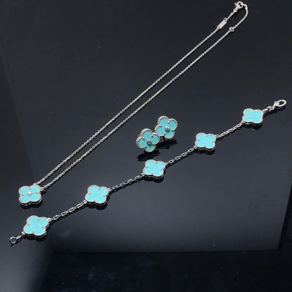 [Luna Brilliance]CLOVER 1 DIAMOND BLUE SKY SILVER EARRINGS