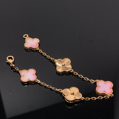[Luna Brilliance]CLOVER BRACELET 5 MOTIF PINK AND PINK GOLD