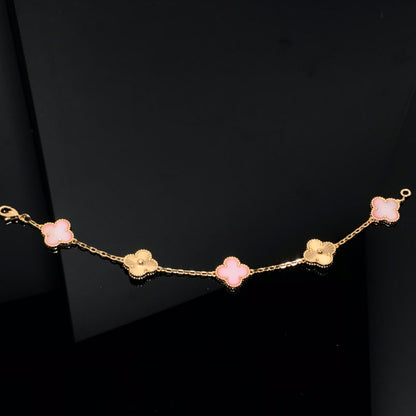 [Luna Brilliance]CLOVER BRACELET 5 MOTIF PINK AND PINK GOLD