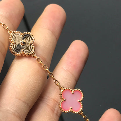 [Luna Brilliance]CLOVER BRACELET 5 MOTIF PINK AND PINK GOLD