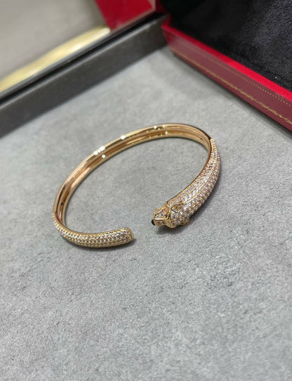 [Luna Brilliance]PANTHERE FULL DIAMOND OPEN BRACELET