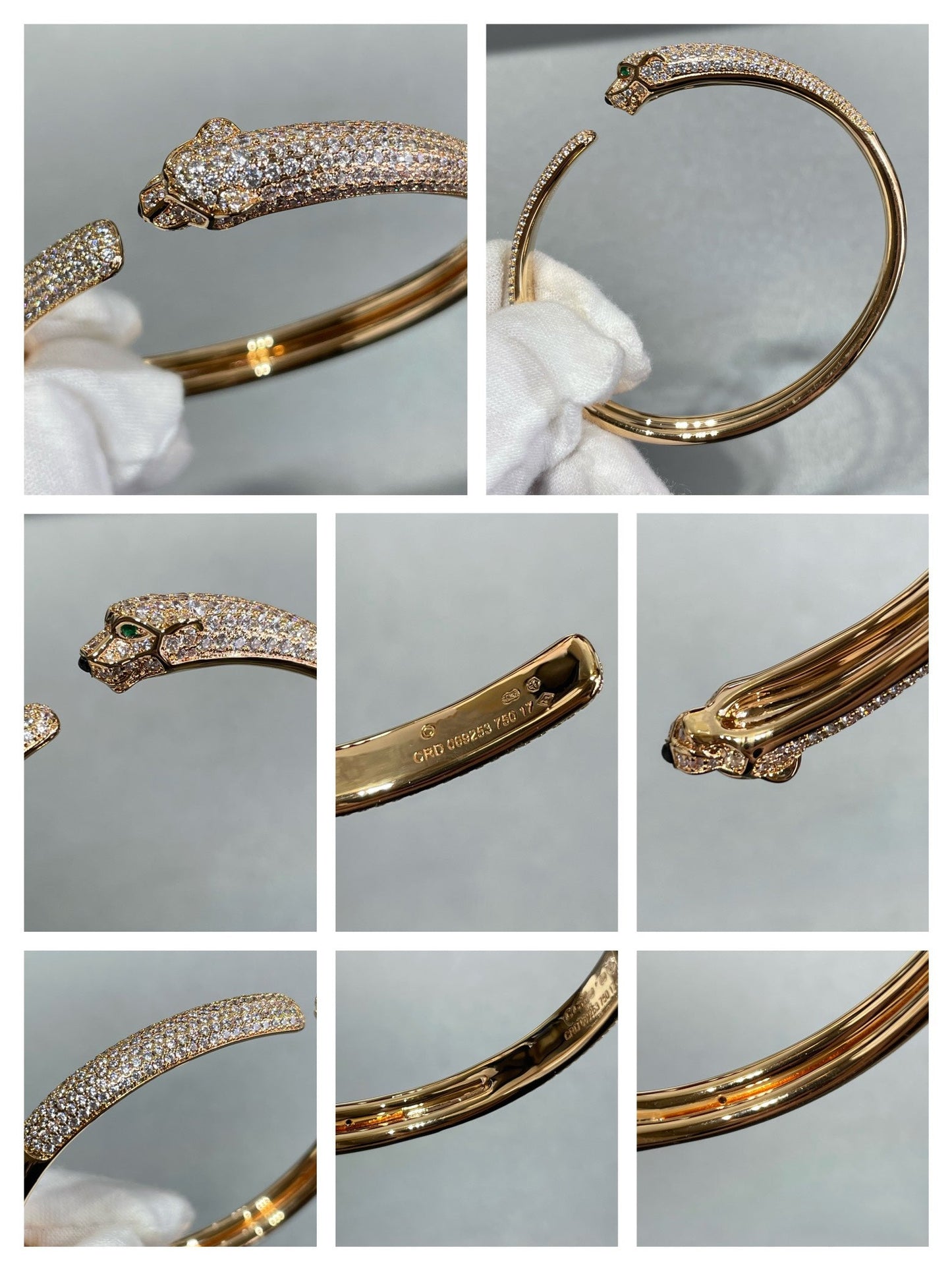 [Luna Brilliance]PANTHERE FULL DIAMOND OPEN BRACELET