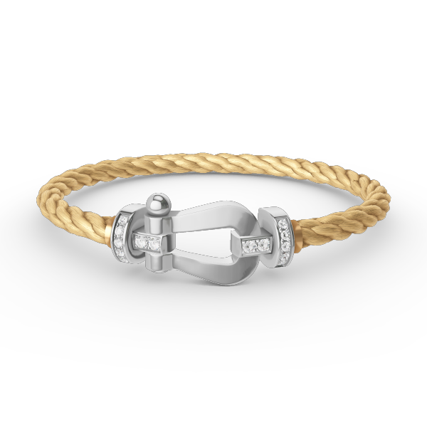 [Luna Brilliance]FORCE LARGE HORSESHOE HALF DIAMOND BRACELET SILVER