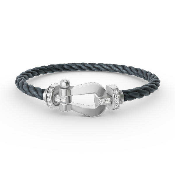 [Luna Brilliance]FORCE LARGE HORSESHOE HALF DIAMOND BRACELET SILVER