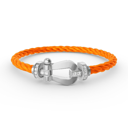 [Luna Brilliance]FORCE LARGE HORSESHOE HALF DIAMOND BRACELET SILVER