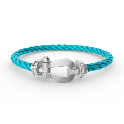 [Luna Brilliance]FORCE LARGE HORSESHOE HALF DIAMOND BRACELET SILVER