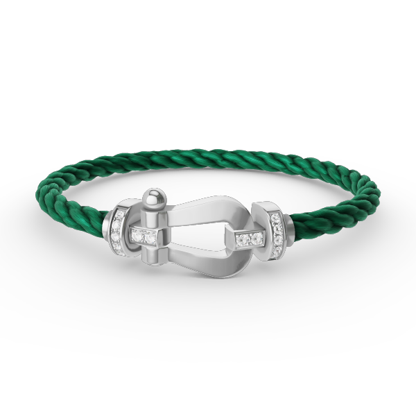 [Luna Brilliance]FORCE LARGE HORSESHOE HALF DIAMOND BRACELET SILVER