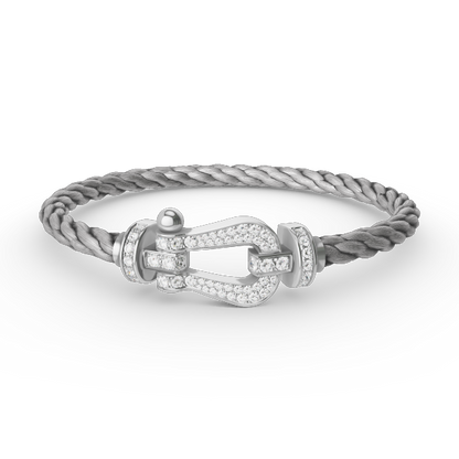 [Luna Brilliance]FORCE LARGE HORSESHOE FULL DIAMOND BRACELET SILVER