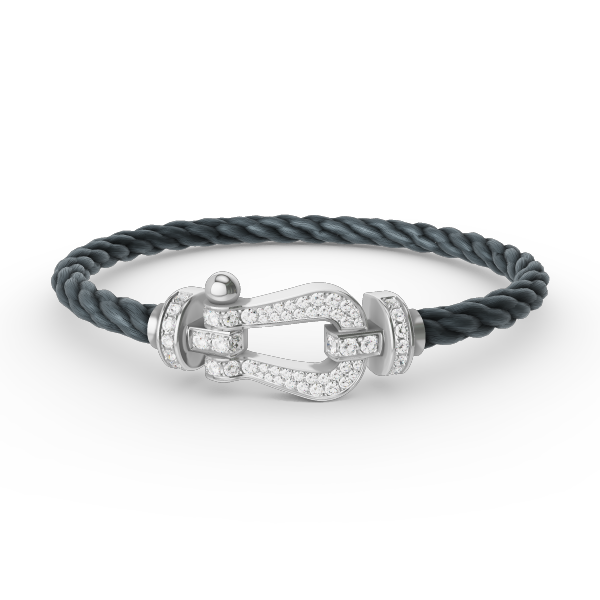 [Luna Brilliance]FORCE LARGE HORSESHOE FULL DIAMOND BRACELET SILVER