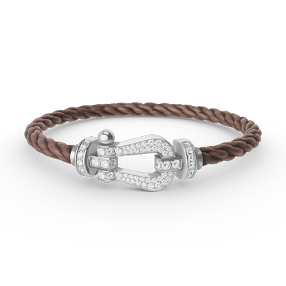 [Luna Brilliance]FORCE LARGE HORSESHOE FULL DIAMOND BRACELET SILVER