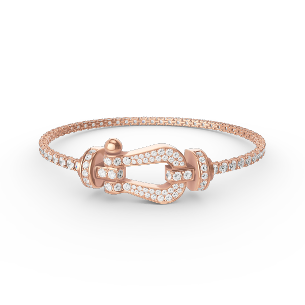 [Luna Brilliance]FORCE  LARGE HORSESHOE FULL DIAMOND TENNIS BRACELET