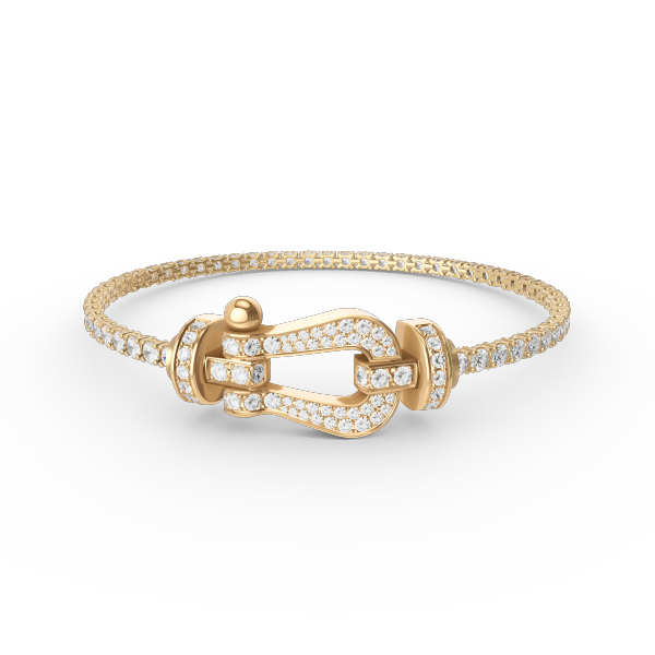 [Luna Brilliance]FORCE  LARGE HORSESHOE FULL DIAMOND TENNIS BRACELET